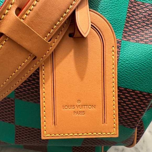 RARE GENUINE Louis Vuitton Speedy Banduoliere 40 N40579 Damier Pop Green - Picture 4 of 11